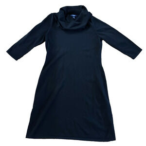 Chaps Dress Black Jersey Stretch Cowl Neck Long Sleeve Womens Sz Large Capsule